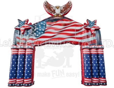 Patriotic Arch Leisure Getting the Most BANG From Your Red, White, & Blue Inflatable Units