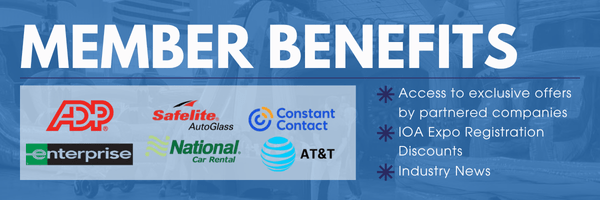 Beige Blue Modern Minimalist June Newsletter Email Header Join IOA to Receive Up to 10% Insurance Discount with Hudson Insurance PLUS upcoming IOA Expo Registration